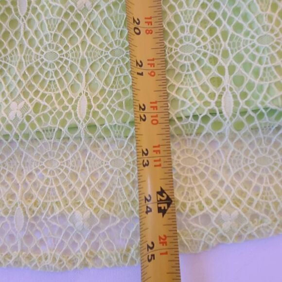 Peter Nygard Womens Yellow Crochet Short Sleeve Top With Matching Tank Petite Me - Picture 8 of 10